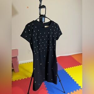 Black silver polka dot dress Michael kors